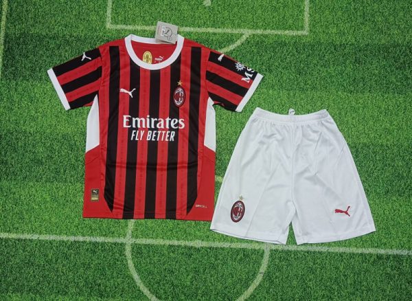 AC Milan 24-25 home kids kit