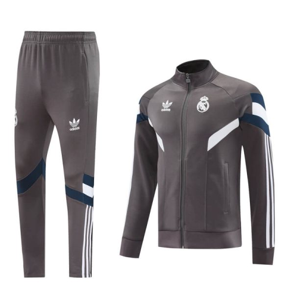 Real Madrid 24-25 Gray Jacket Tracksuit Slim Fit
